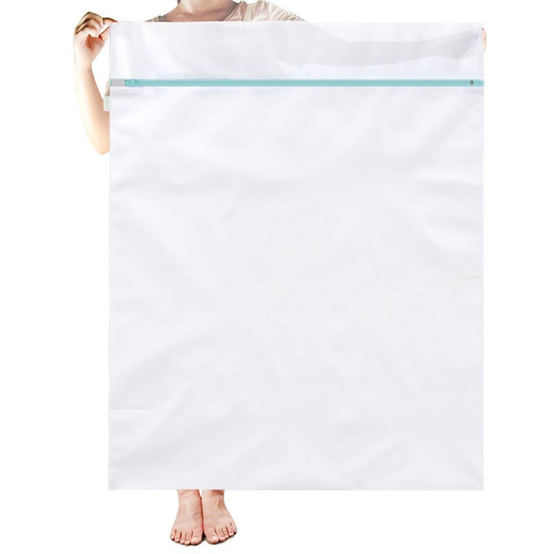 OTraki Large Mesh Washing Bag 43 x 35 in XL Laundry Bag Washer Machine Net Protector Large Washer Bag for Travel Camp College Student Dress Bedding Blanket Sheet Robe Cleaning Organizer Blue - Image 1